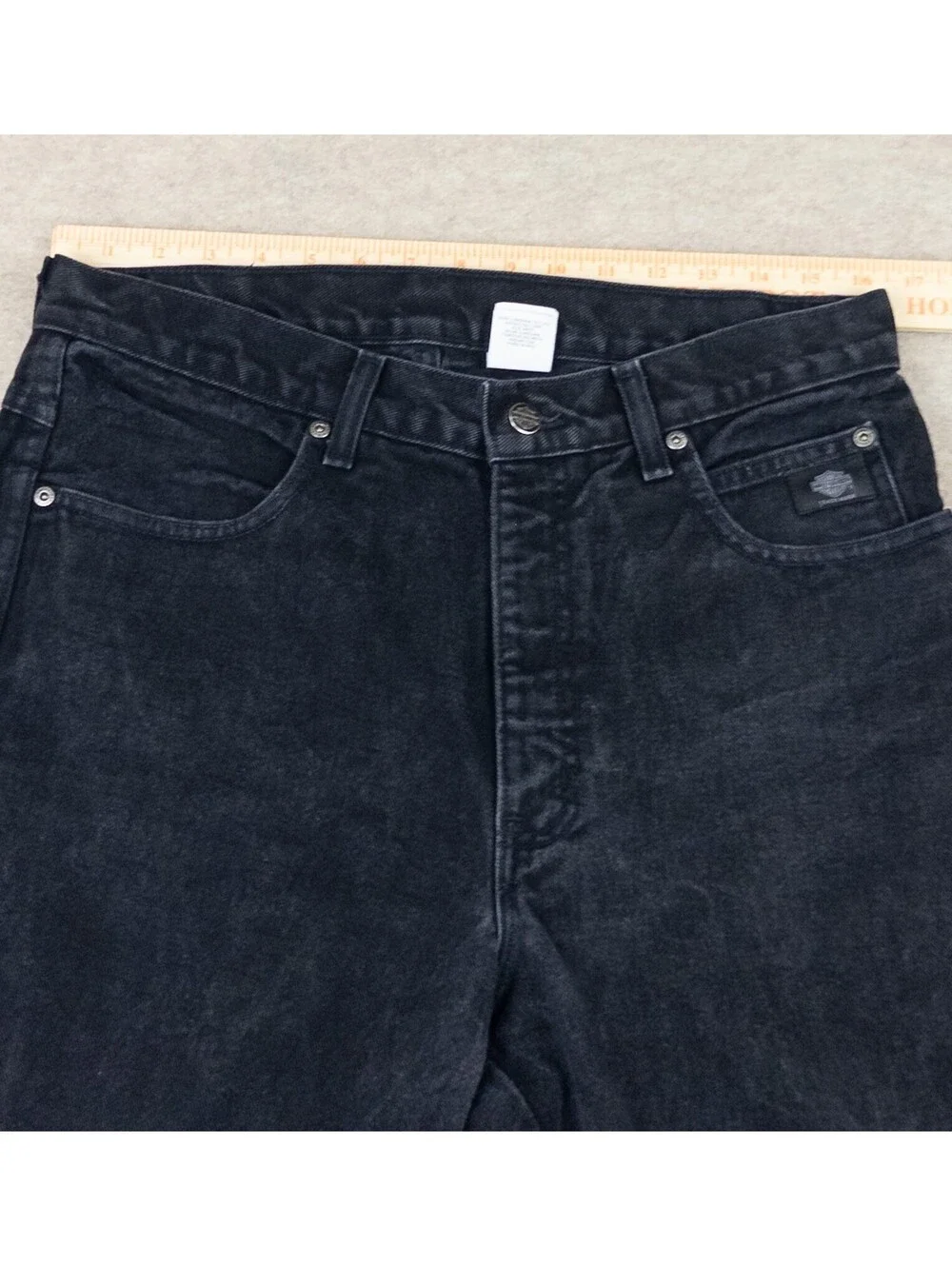 Vintage 2002 Harley Davidson Traditional Black Jeans 34x30 Faded Biker 99101N